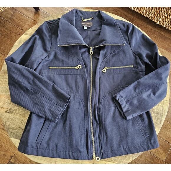 Dana Buckman Women's Lightweight Navy Jacket Size Medium Nautical / Beach - Picture 1 of 11
